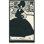 Wassily Kandinsky, Lady with a muff.Woodcut on Japanese laid paper. (1903). Ca. 25 x 15 cm (sheet
