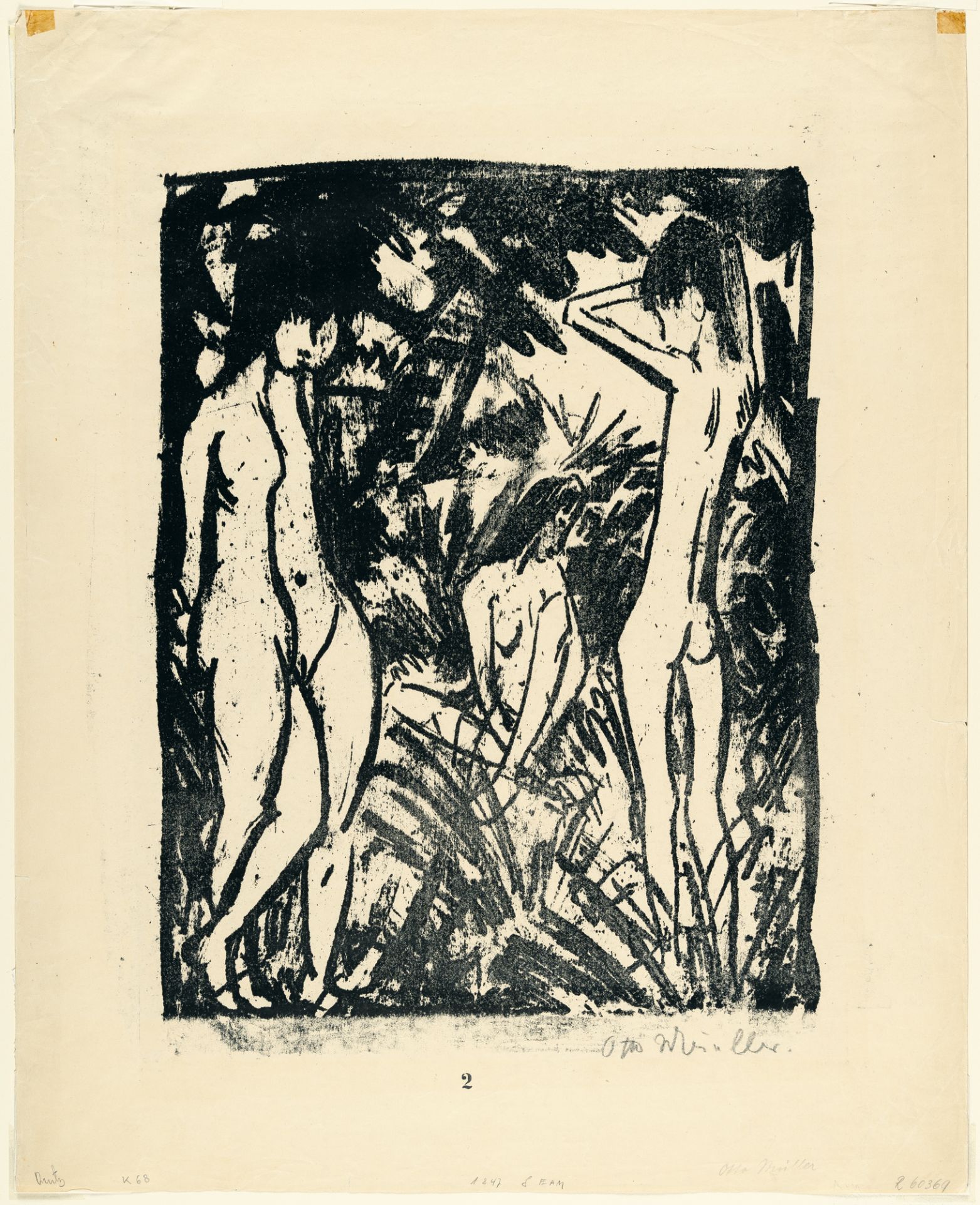 Otto Mueller (1874 Liebau/Schlesien - Breslau 1930) – Knabe vor zwei stehenden und einem sitzenden M - Bild 2 aus 3