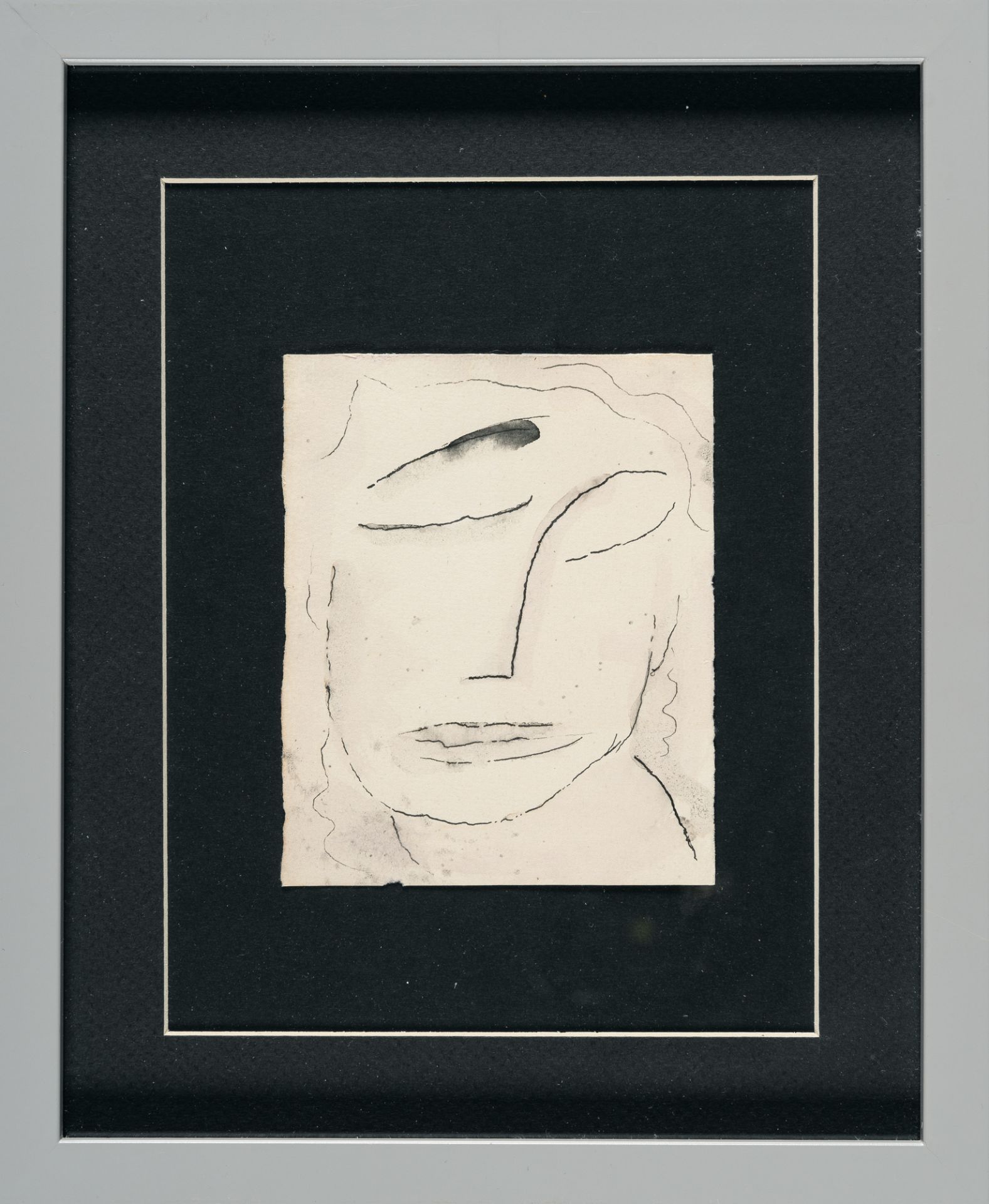 Alexej von Jawlensky, Untitled (Slightly inclined head with closed eyes).Ink on firm cream wove. ( - Image 4 of 5