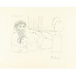 Pablo Picasso, Le Repos de Sculpteur I.Etching on firm laid paper by Montval with watermark "