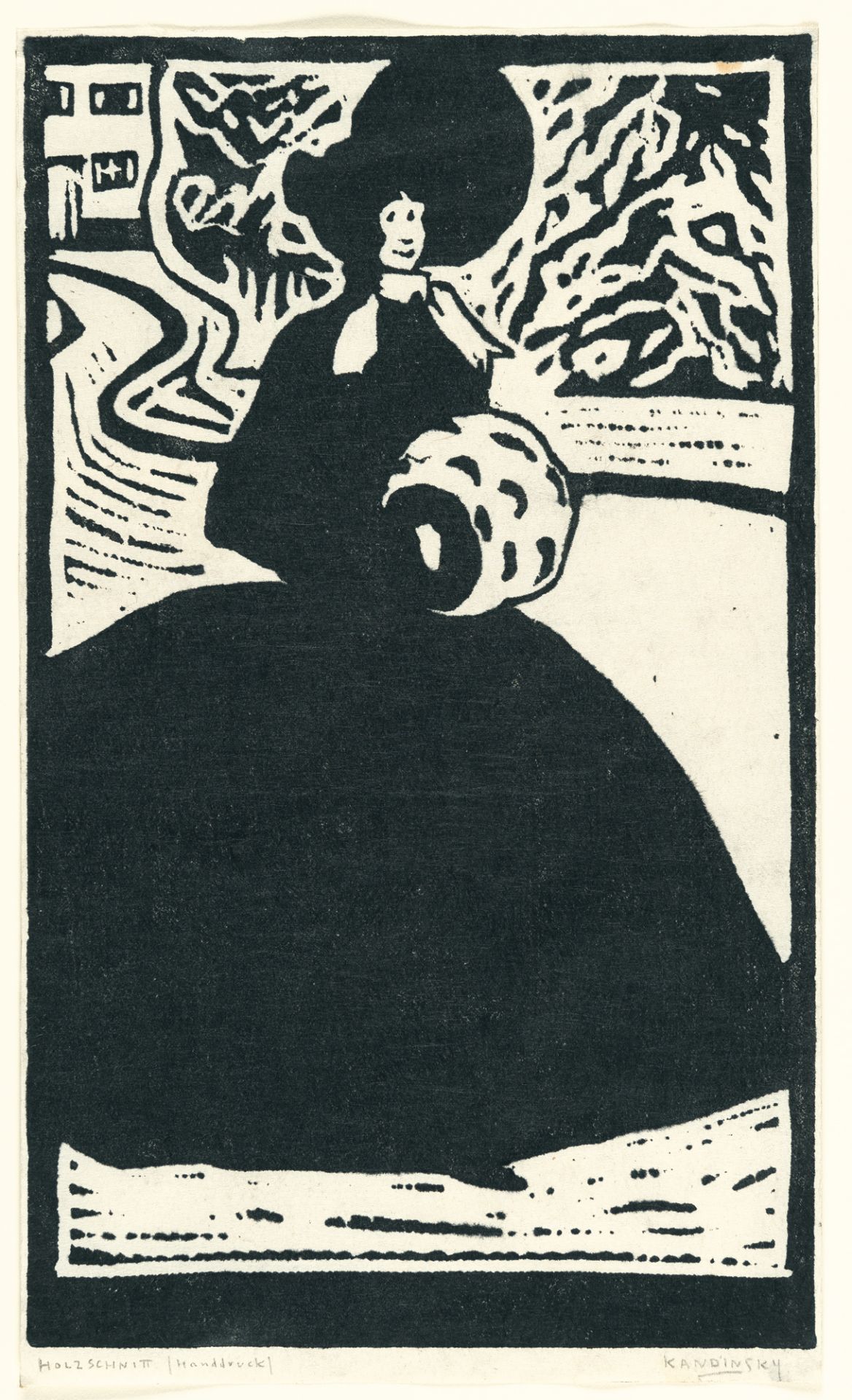 Wassily Kandinsky, Lady with a muff.Woodcut on Japanese laid paper. (1903). Ca. 25 x 15 cm (sheet - Image 2 of 5