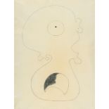 Joan Miró, Personnage au gros pied.Chalk on cream Ingres-laid paper. 1930. Ca. 63 x 46.5 cm.