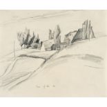 Lyonel Feininger (1871 - New York - 1956) – Vorzeichnung zu dem Gemälde „Dorf Alt-Sallenthin“