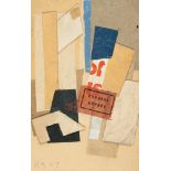 Kurt Schwitters, Untitled (Express).Collage on cardboard, mounted on backing cardboard. (19)47.