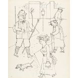 George Grosz, „Gruß aus Sachsen“ (Greetings from Saxony).Indian ink drawing on firm, cream wove. (