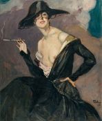 Jean-Gabriel Domergue (1889 Bordeaux - Paris 1962) – Elégante venitienne à la cigarette, la Princess