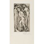 Ernst Ludwig Kirchner, The women's dance.Etching in dark brown with drypoint on velvety paper. (