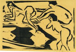 Ernst Ludwig Kirchner (1880 Aschaffenburg - Frauenkirch/Davos 1938) – Akte auf einem Teppich