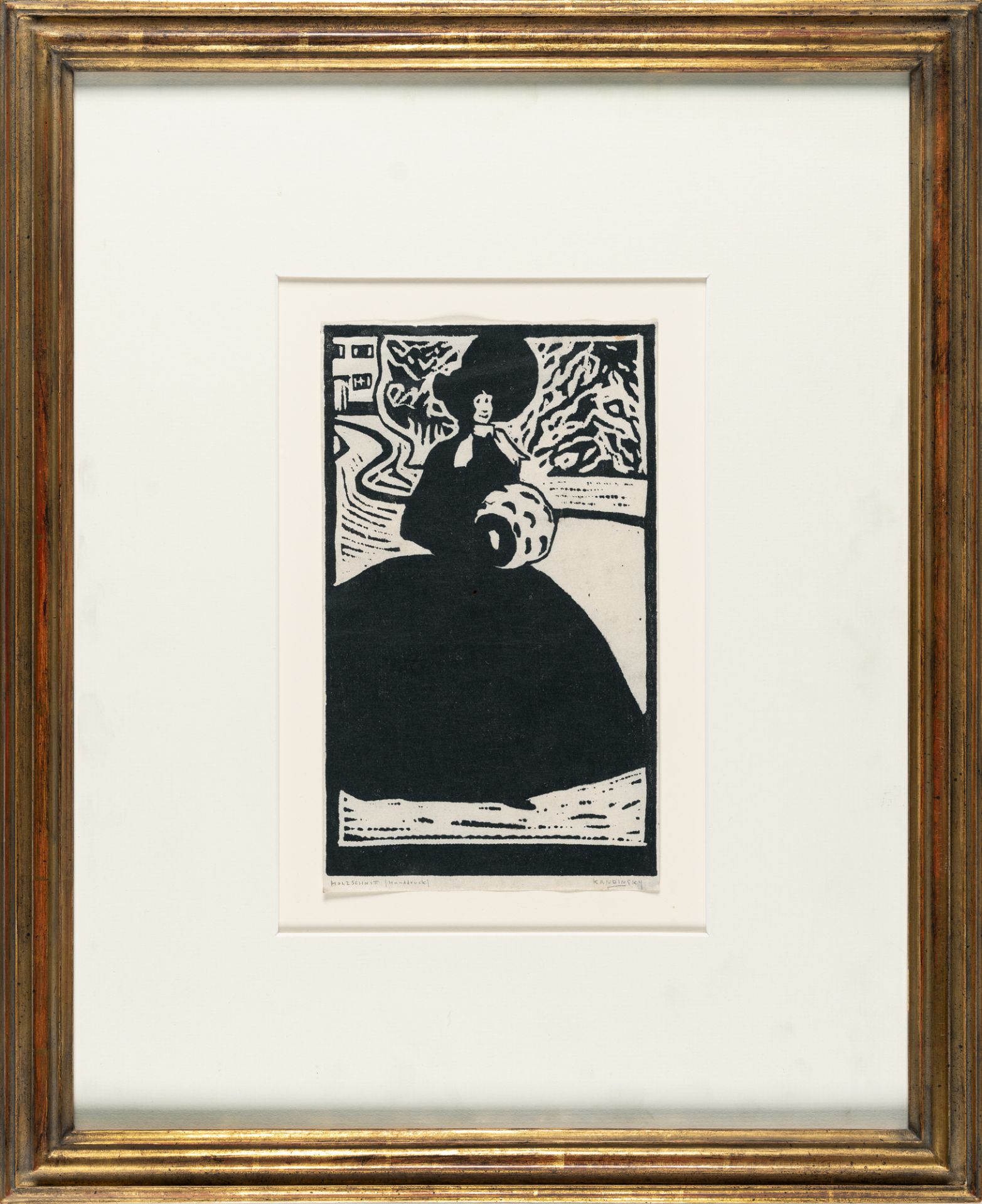 Wassily Kandinsky, Lady with a muff.Woodcut on Japanese laid paper. (1903). Ca. 25 x 15 cm (sheet - Image 4 of 5