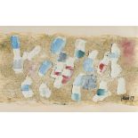 Fritz Winter, Untitled (Abstract composition).Oil on wove. (19)59. Ca. 17.5 × 24 cm. Signed and