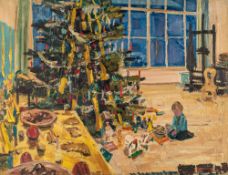 Arnold Balwé (1898 Dresden - Feldwies am Chiemsee 1983) – Weihnachten im Atelier mit Sohn Thomas