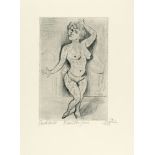 Otto Dix, „Maud Arizona“ (Suleika, the tattooed wonder).Etching on heavy wove paper. (19)22. Ca.