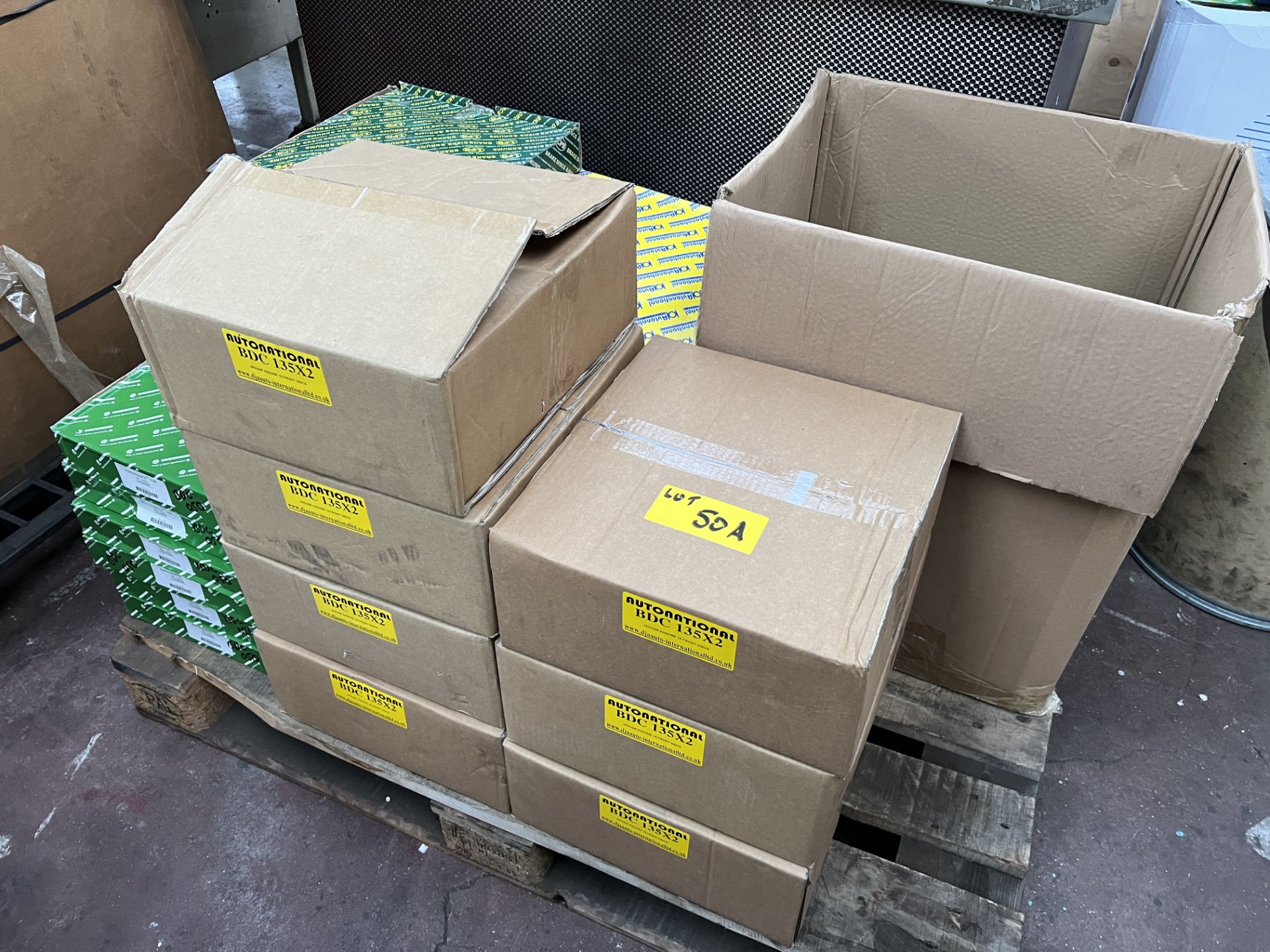 One Pallet of Various Boxed Brake Components for Jaguar Models including Eurospare front Discs for