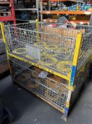 1x Yellow Stacking Steel Stillage with folding side as shown per images. Please note, this lot