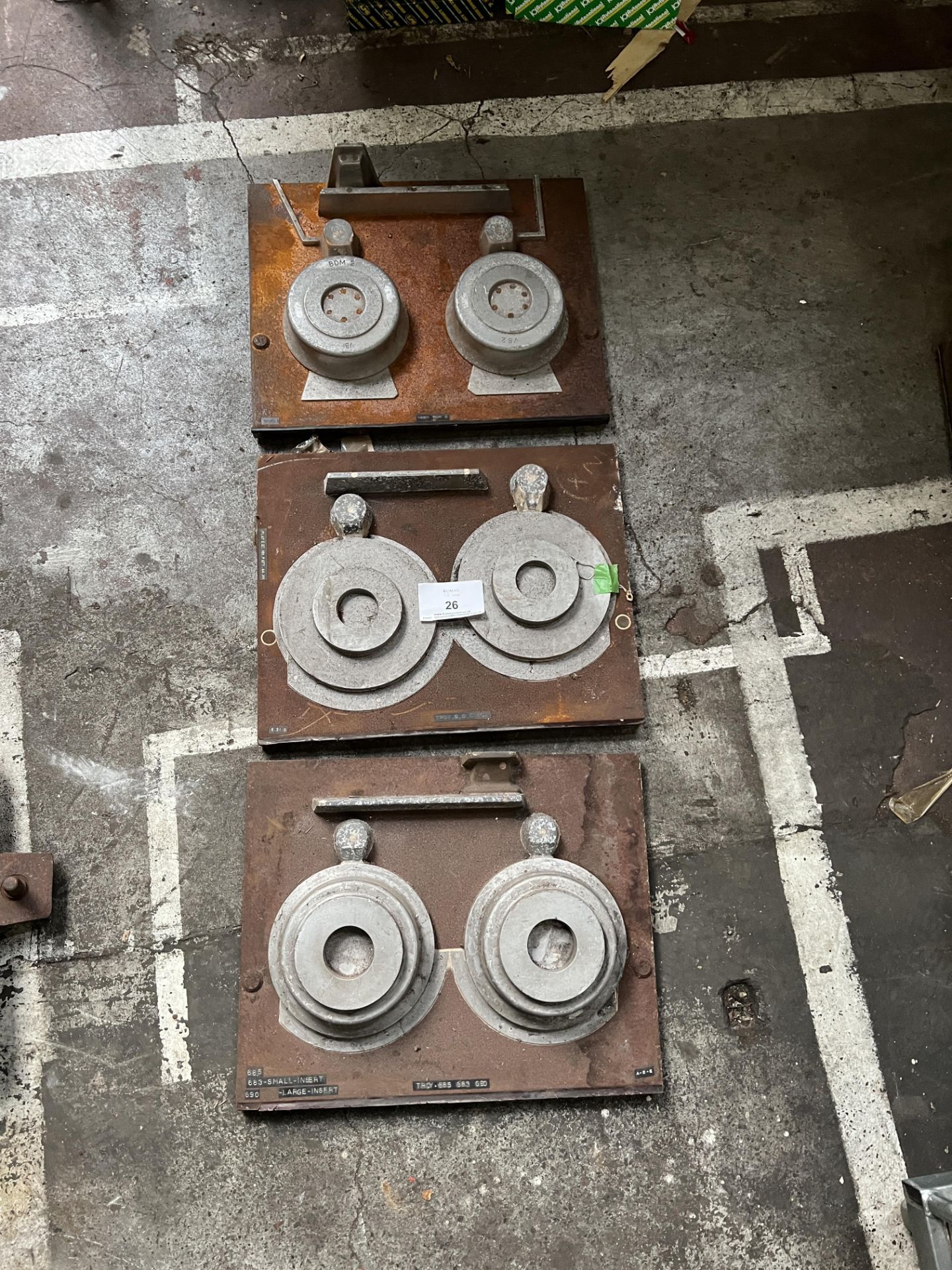 3: Various Single Sides of Brake Disc and Drum Casting Patterns. Bottom Mould is for Austin,