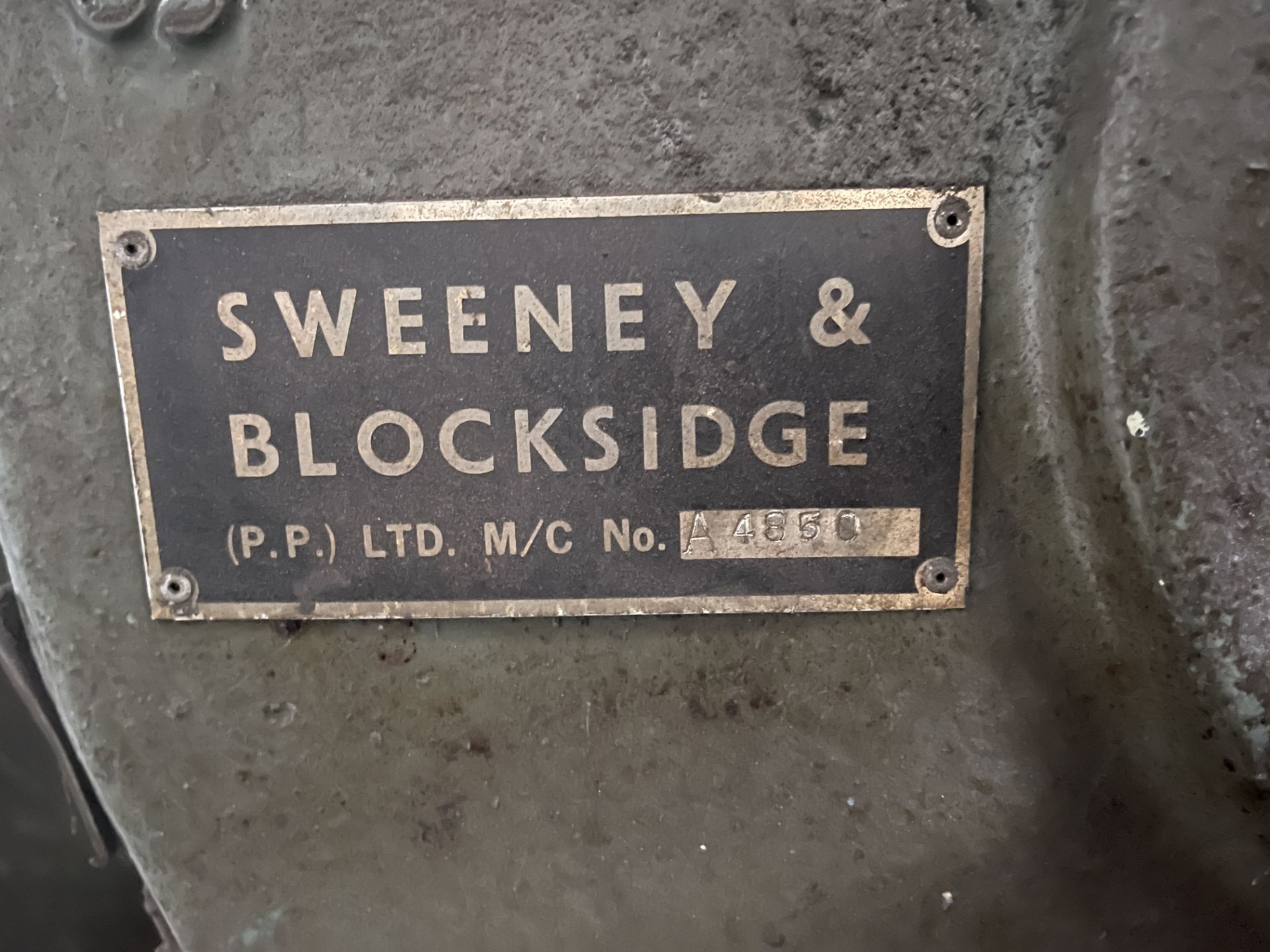 Sweeney & Blocksidge C Frame, Treadle Operated Hydraulic Press, Serial No. A4850 - Image 3 of 8