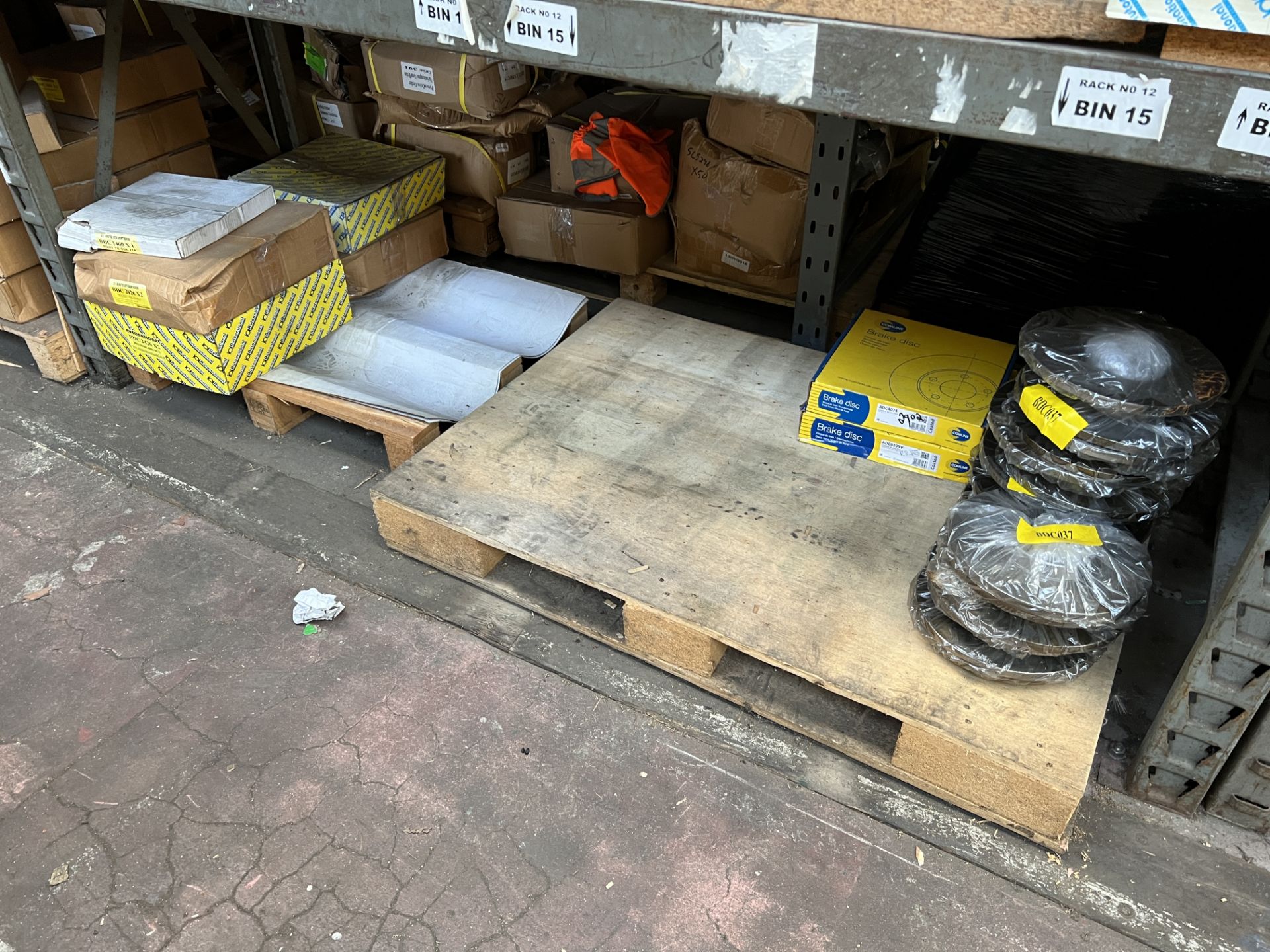 A Large Quantity of Brake Discs Situated on One Side of Pallet Racking as shown. This lot contains - Image 8 of 16