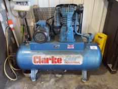 Clarke Air Model No. SE46C270 Receiver Mounted 10.8 Bar Air Compressor, Serial No. 121612 (2015) -