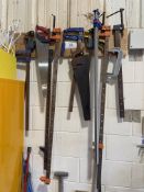 Quanntity of Tools as shown to Include T Bar Clamps & Saws