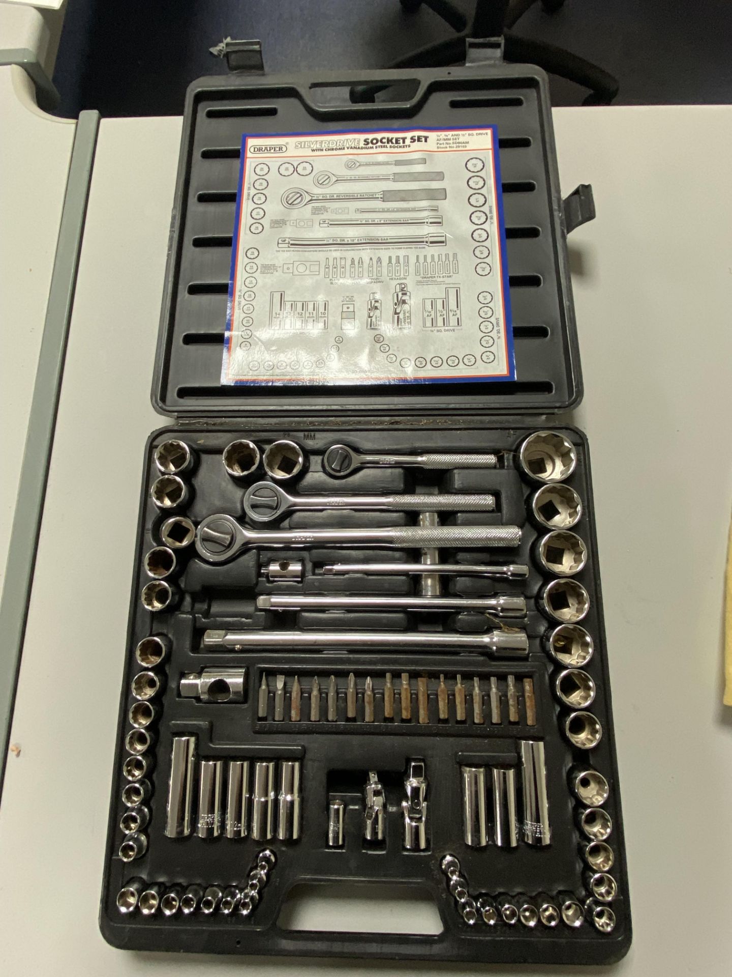 Draper Silverdrive Socket Set with Chrome Vanadium Steel Sockets in Carry Case, Part No. SD80AM