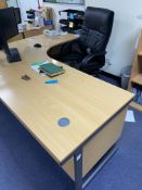 Office Desk with Pedestal and Chair. L - 200mm W - 190mm with Pedestal. Please Note - Does not