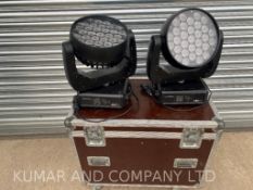 2: Ayrton Wild Sun 500C moving light RGB Moving Head wash. Donor units in a case