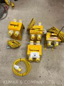 4x 4 way 110V Spilter Boxes, including 3x Model 4WJB Boxes & 1 Model Unknown Box