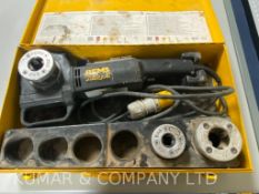 REMS Amigo E M25x1.5 110v Pipe Threading Set with 3: Chucks and Carry Case