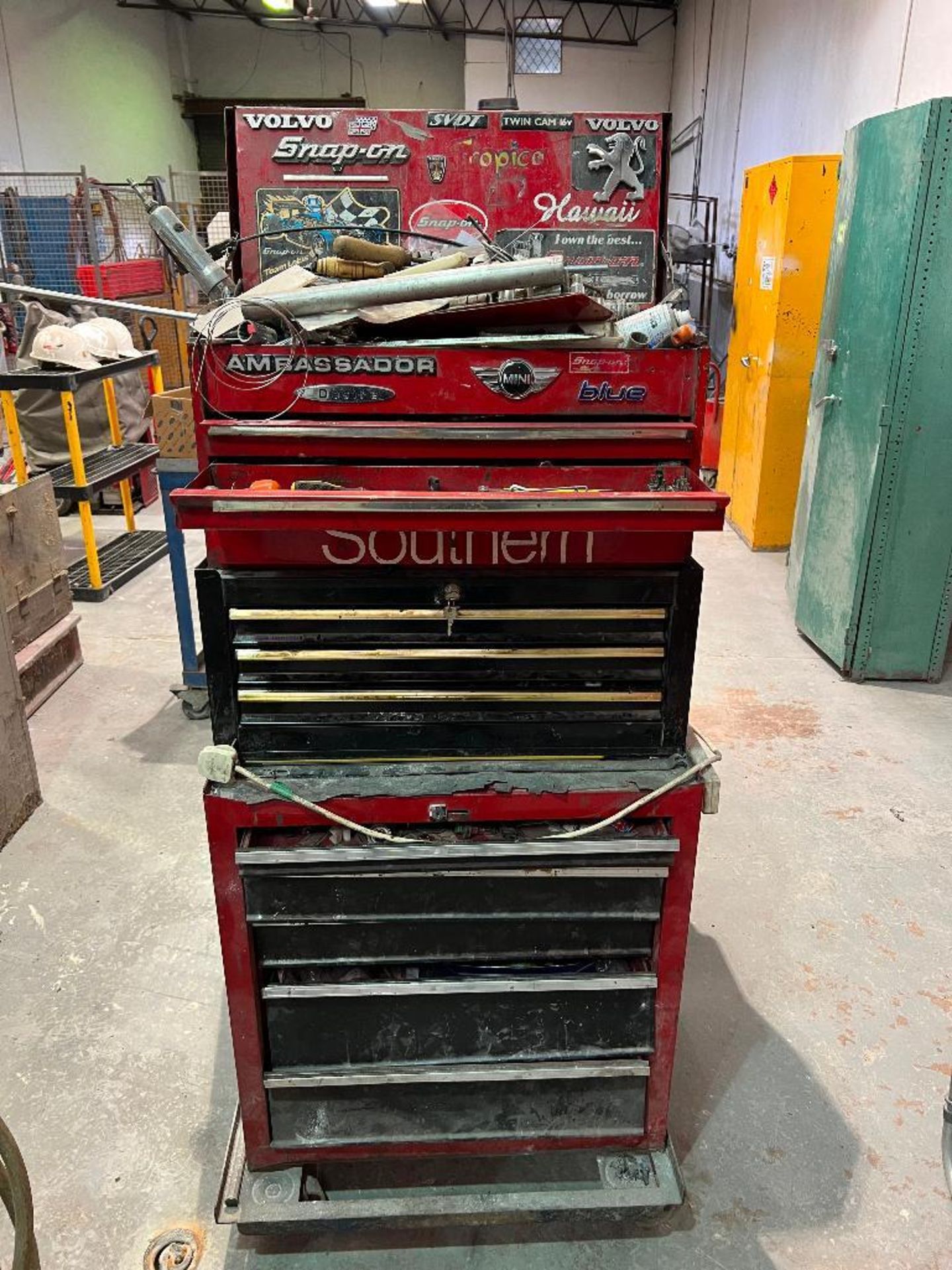 Mobile Tool Chest Comprising 3 Tool Boxes including contents as shown from Brands including Snap-On