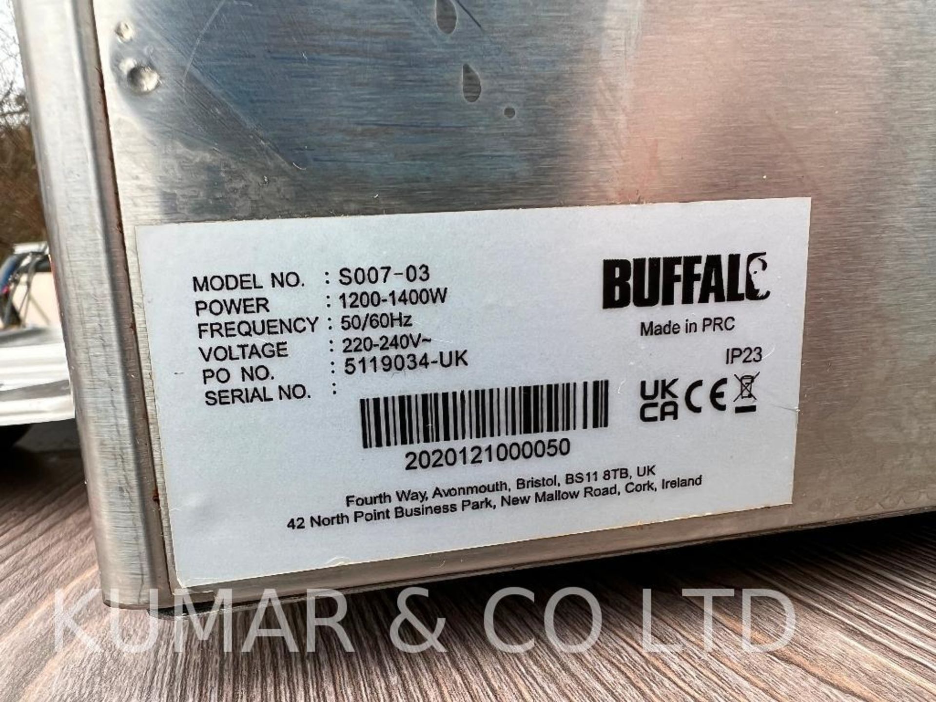 Buffalo Stainless Steel Bains Marie With 4x Pans & 220-240v UK Domestic Plug. Model No: S007-03. - Image 5 of 6