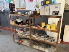 Wooden Shelving and All Contents as Shown