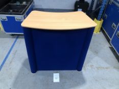 Blue Felt Lectern/Exhibition stand Podium (damaged) Condition: Ex-Hire Corner of the surface has