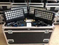 4x Showtec Helix S5000 Q4 LED Floodlights, c/w accessories in large case Condition: Ex-Hire 4x