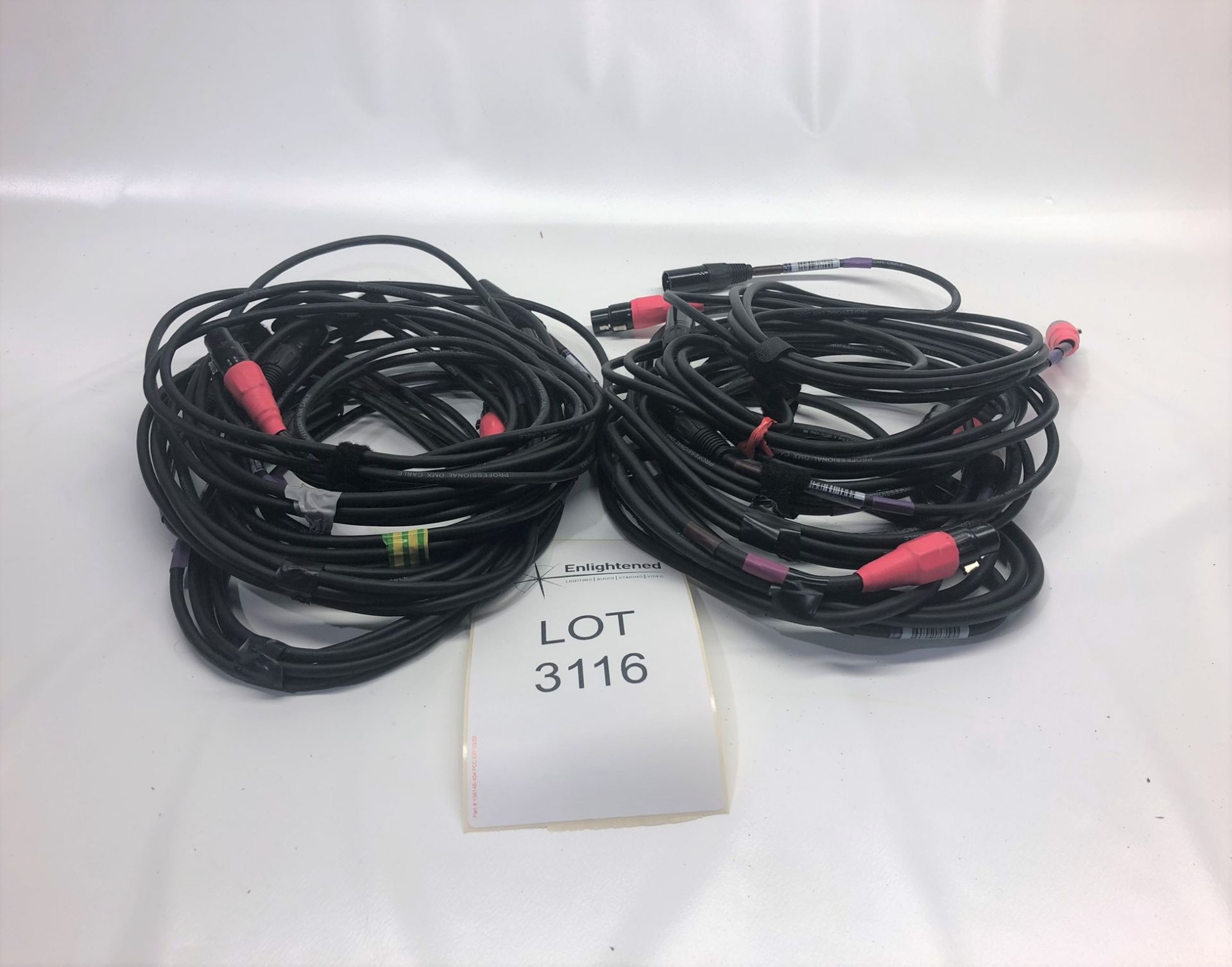 10x 3m DMX cable (not neutrik) Condition: Ex-Hire Lots located in Bristol for collection. Delivery