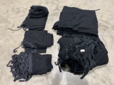 Assortment of Black Wool Surge Drapes Condition: Ex-Hire Various sizes: 2 of 8m x 0.5m truss