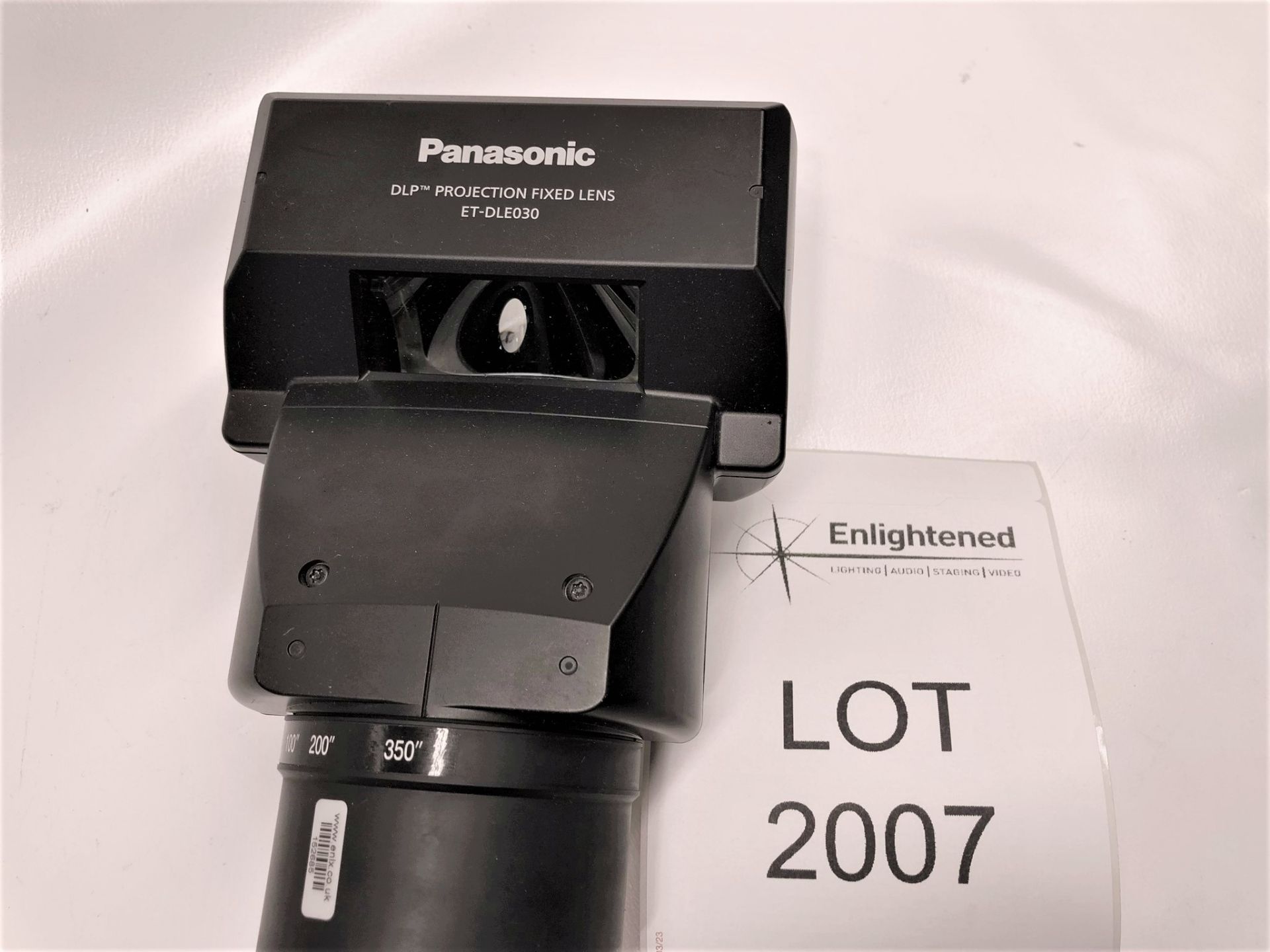 Panasonic DLE030 lens 0.38:1 for use with Panasonic DLP projectors Condition: Ex-Hire Lots located - Image 3 of 4