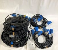 16a HO7 cable: 6x 10m, 4x 5m, 3x2m 16a Condition: Ex-Hire Set of 6x 10m 16a, 4x 5m 16a, 3x 2m 16a