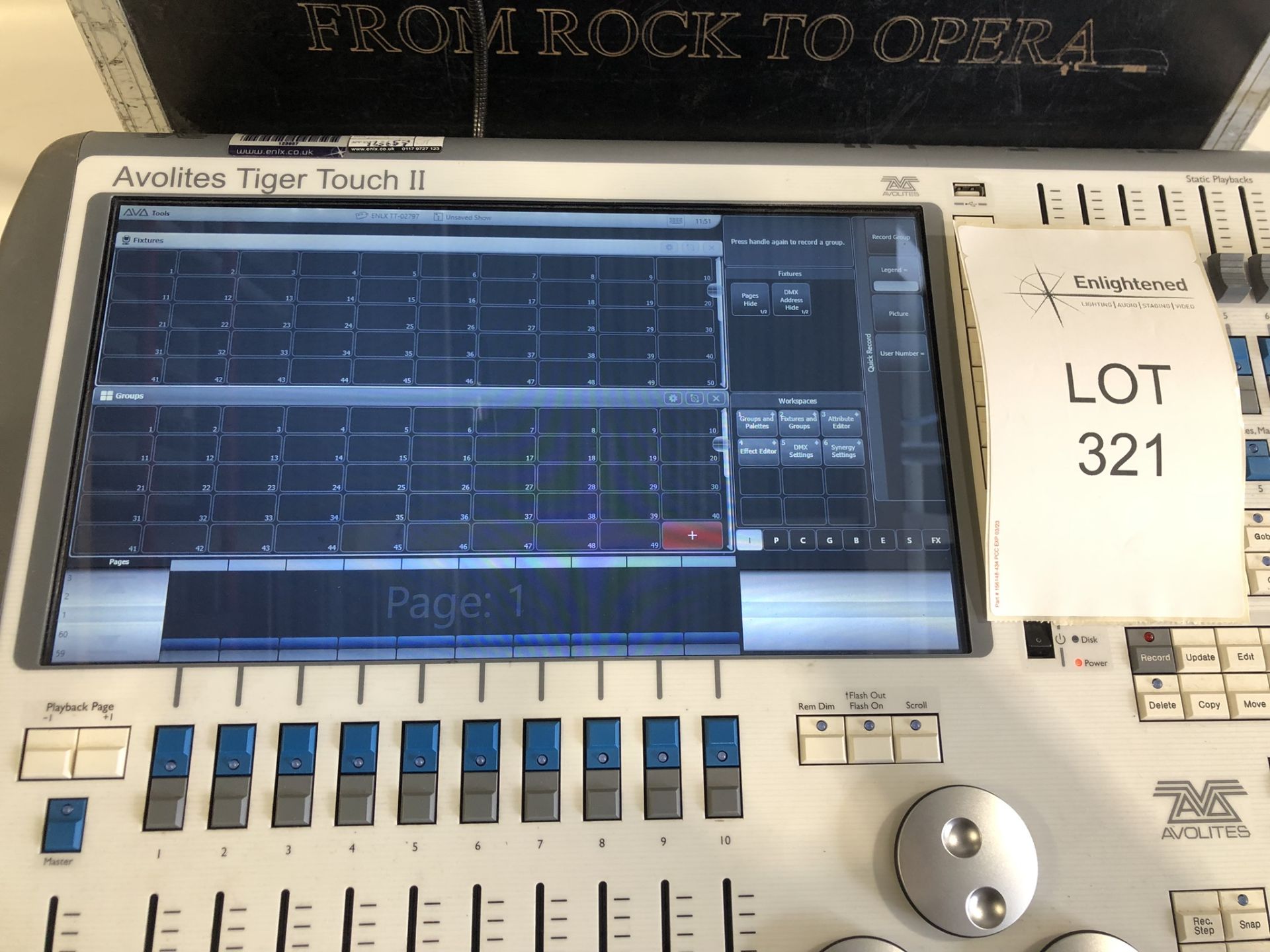 Avo Tiger Touch 2 inc flightcase and LittleLight Condition: Ex-Hire Tiger Touch II console running - Image 6 of 11