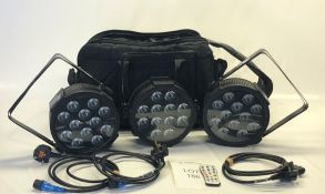 Kit of 3 Chauvet Slim Par Quad 12 USB Condition: Ex-Hire 3 Slim par Quad 12 USB units supplied with,