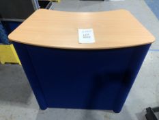 Blue Felt Lectern/Exhibition stand Podium Condition: Ex-Hire Unit comes with case for easy