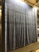 Blue velvet flat drape 4.5m x 4.5m Condition: Ex-Hire Blue drape, ties on top, velcro on sides, some