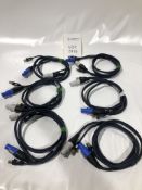 6x 1.5m powercon and RJ45 looms Condition: Ex-Hire 1.5m length, cat 5 RJ45 connectors and Neurtik