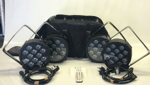 Kit of 4 Chauvet Slim Par Quad 12 USB Condition: Ex-Hire 4 Slim par Quad 12 USB units supplied with,