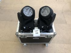 Pair Chauvet Professional Rogue R1X Wash in Twin Case Condition: Ex-Hire Pair of heads with twin