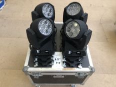 4x Chauvet Professional Rogue R1X Wash in 4 Way Case Condition: Ex-Hire 4 heads with quad case.