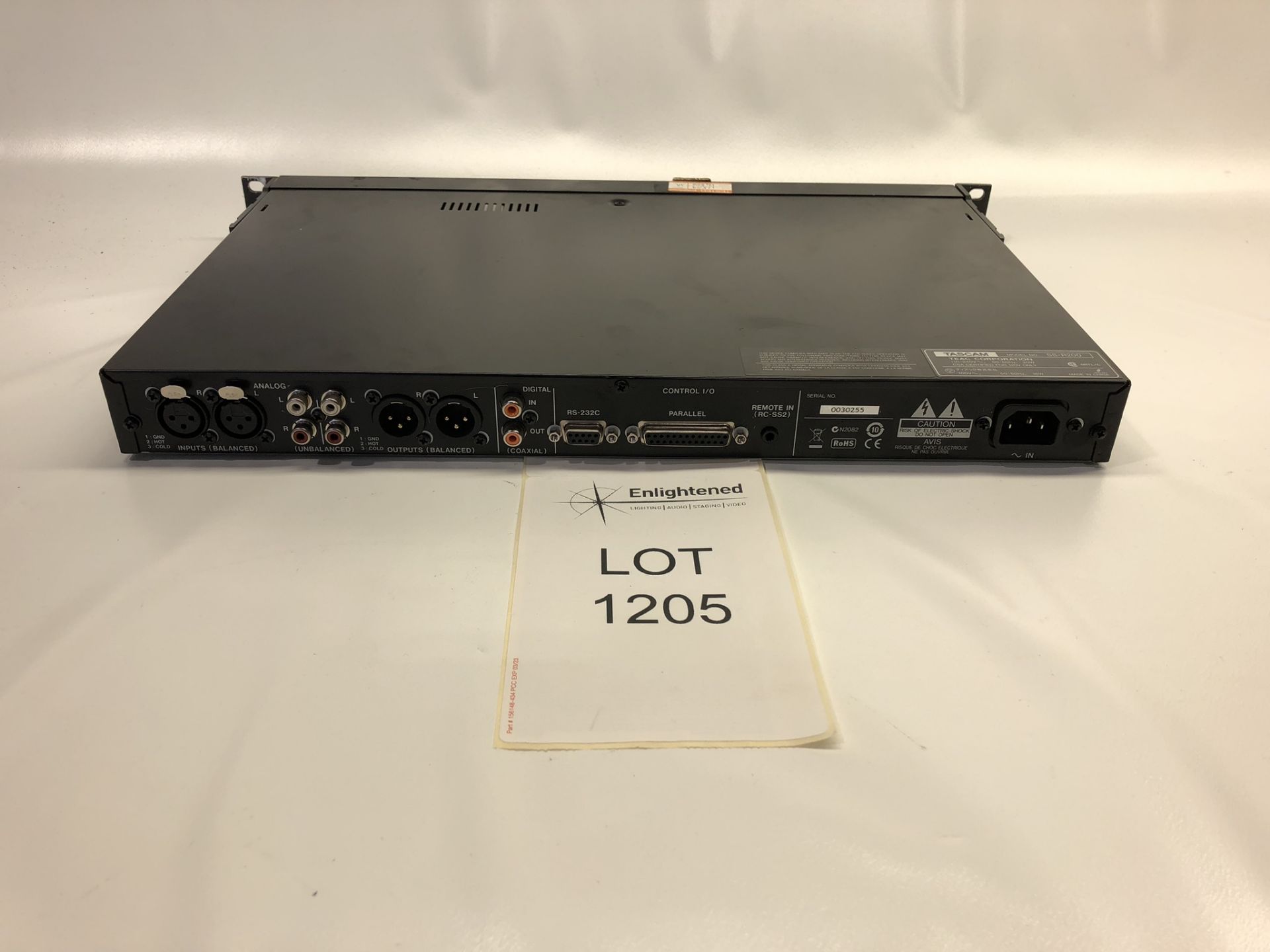 Tascam SS-R200 Rack Mount Solid State (SD Card/USB) Recorder/Playback Condition: Ex-Hire Lots - Image 3 of 3