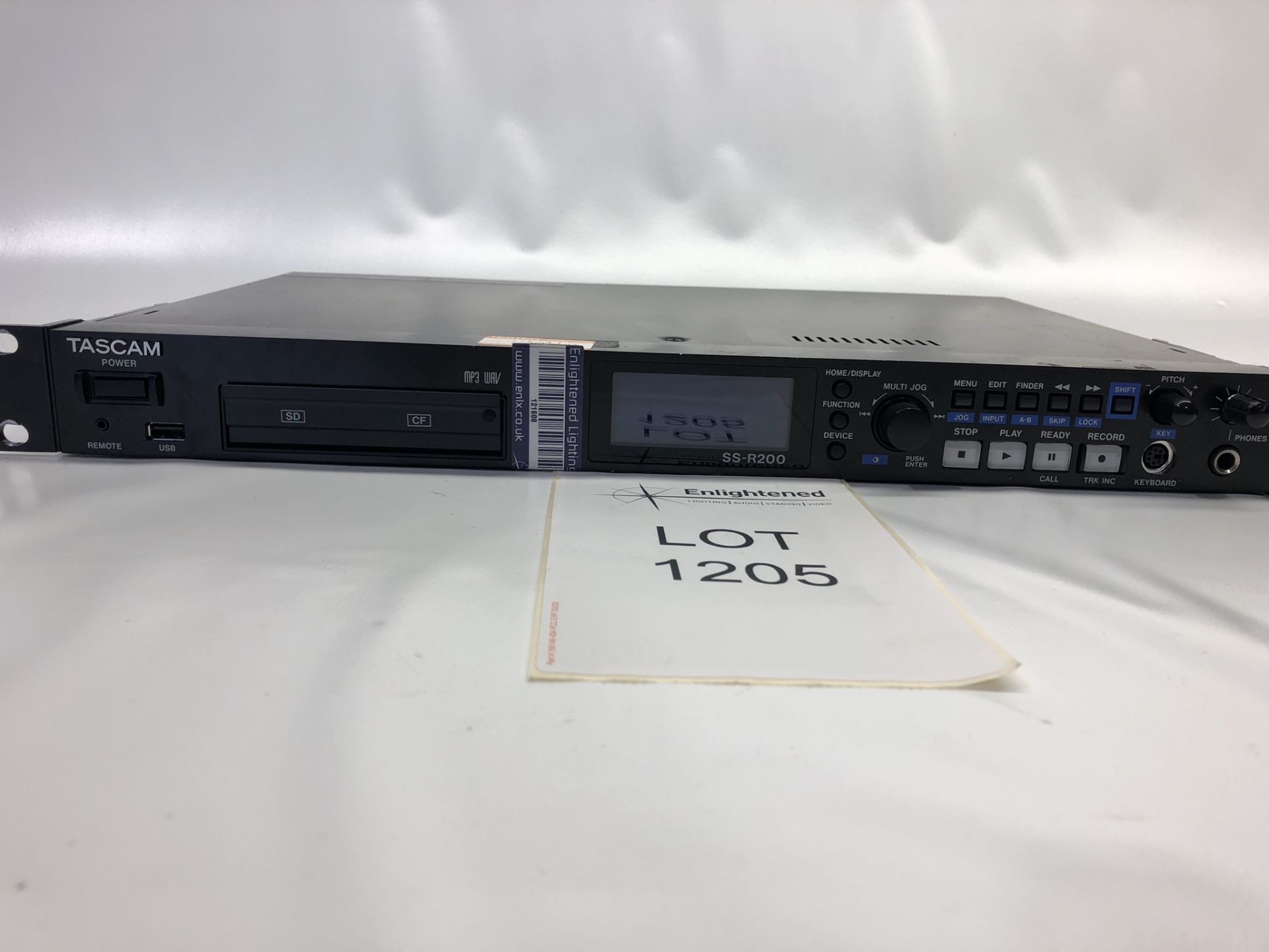 Tascam SS-R200 Rack Mount Solid State (SD Card/USB) Recorder/Playback Condition: Ex-Hire Lots - Image 2 of 3