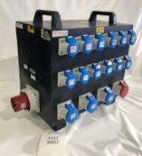 Power Distribution Unit 63a 3Ph to 1x 32a 3ph 3x32a, 12x 16a 1Ph Condition: Ex-Hire Power