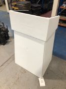 Felt Lectern (White) Includes bags for top and base Condition: Ex-Hire Some minor wear and tear, can