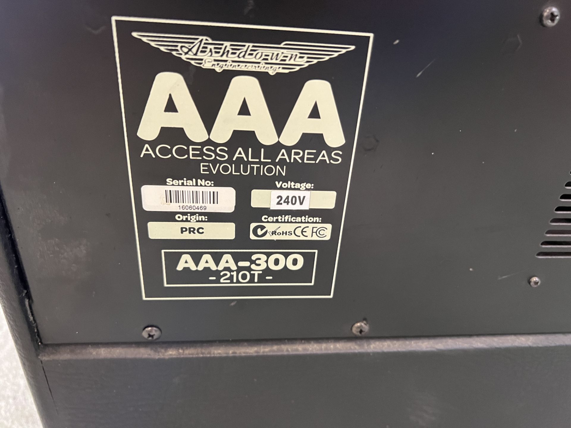 Ashdown Engineering AAA Access All Areas Evolution Guitar Amp. Model: AAA-300 210T. Serial No: - Image 5 of 5